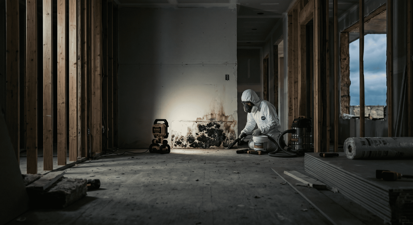 Mold remediation Spokane WA — IICRC S520 negative-air containment and HEPA filtration setup